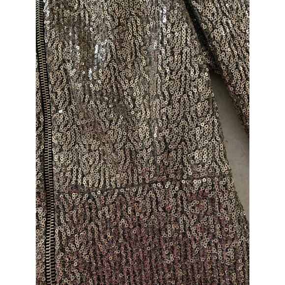 Zara womens small gold sequin mini dress new festive swift puff blogger - Picture 6 of 9